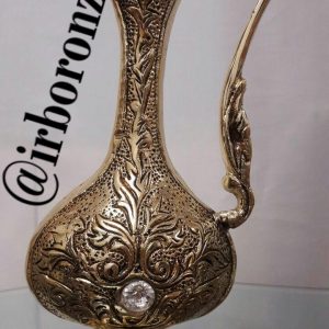 پارچ کوچک برنزی لبه دار آبکاری شده