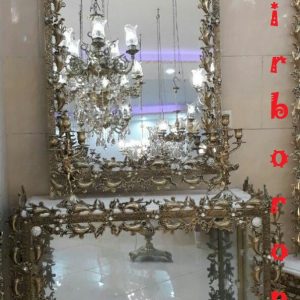 آینه شمعدان برنزی مدل تسمه بادمجان سفارشی