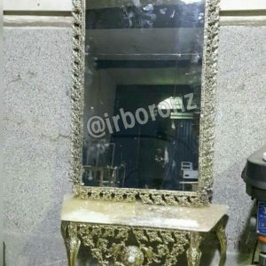 آینه شمعدان برنزی مدل یاس کج