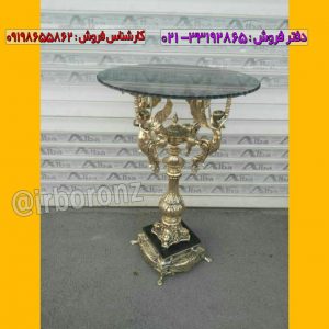 میز خاطره برنزی چهار فرشته پایه سنگی صفحه شیشه